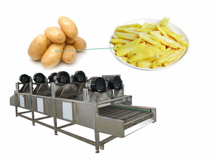 Potato strips air drying machinery