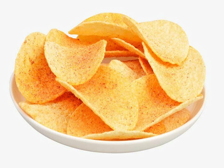 Image of Potato slices are being cut using chips slicer to prepare potato  chips-KM389851-Picxy