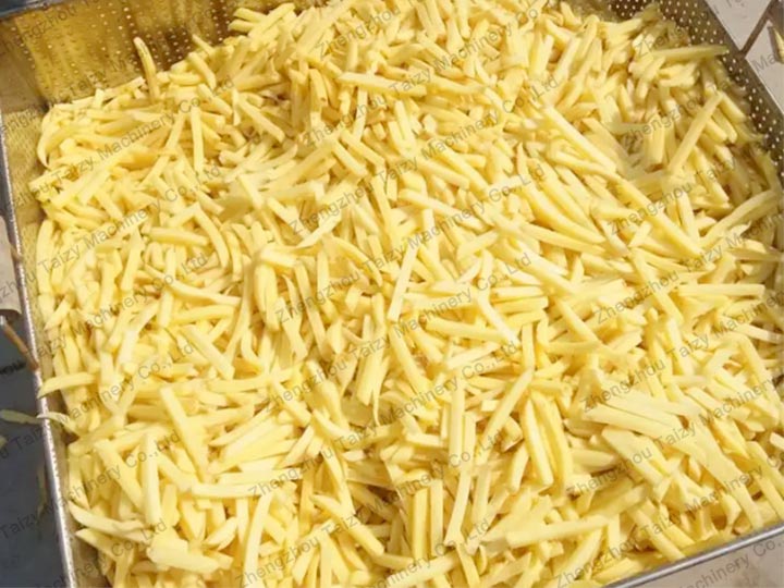 Frozen french fries making